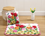 Springtime Tulips Hook Pillow - Sally Eckman Roberts