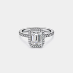 Princess Emerald Cut Moissanite Ring in 925 Sterling Silver: 1.0 ct / 6 1/2 US/CA / A