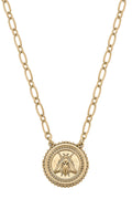 Canvas Style | Necklace | Nicolette Bee Medallion in Worn Gold