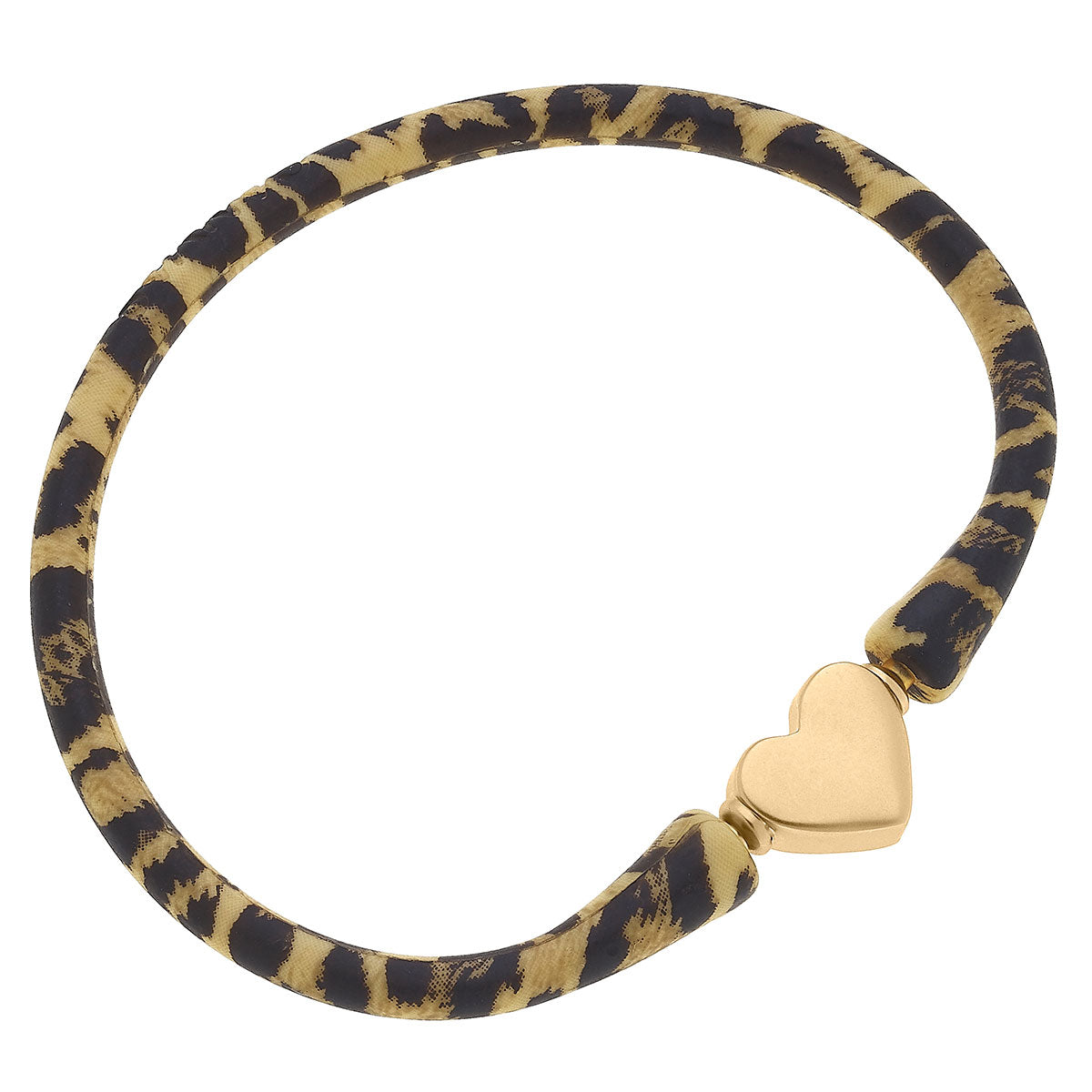 Canvas Style | Bracelet | Bali Heart Bead Silicone | Leopard Print