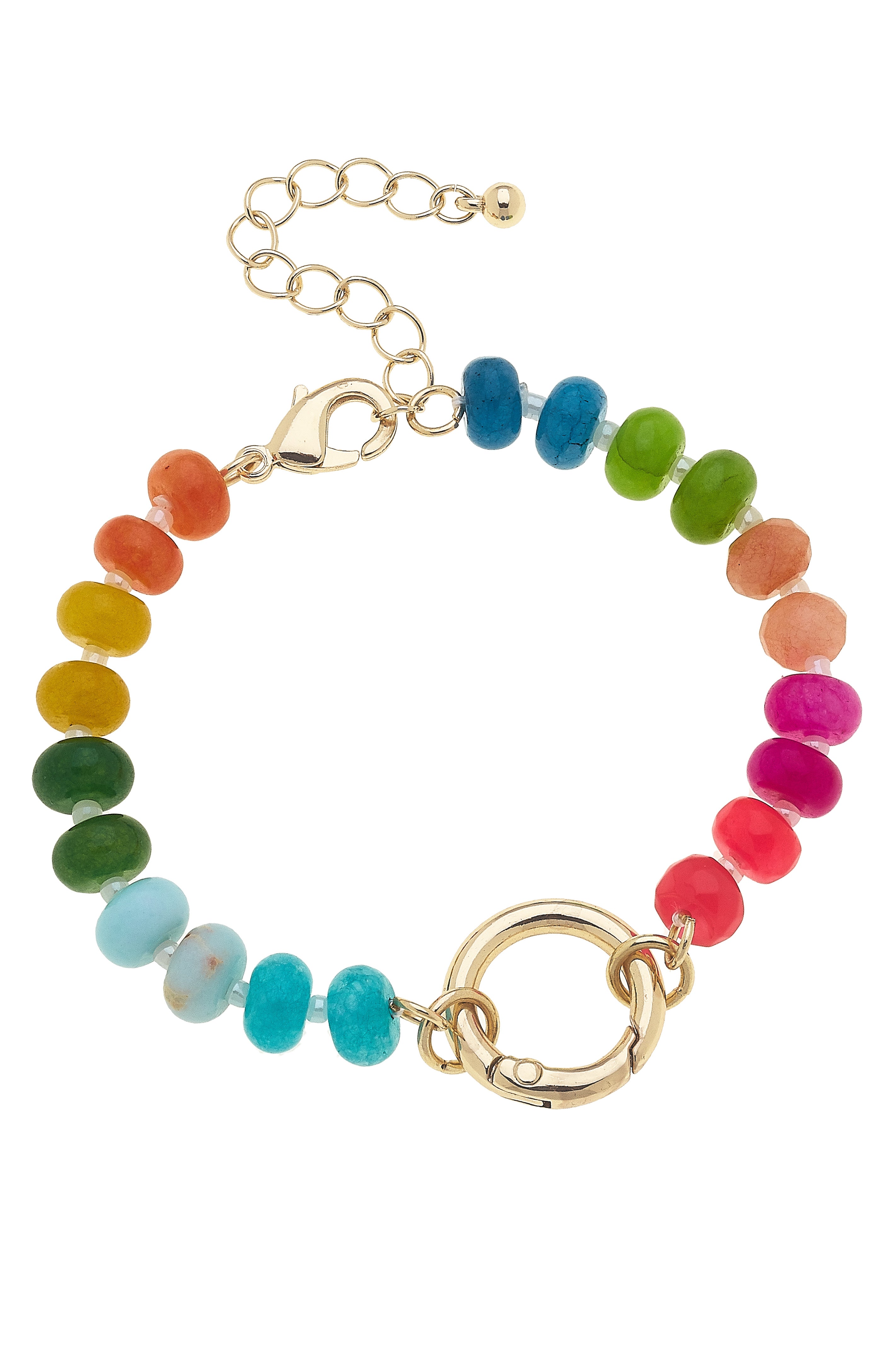 Canvas Style | Bracelet | Lucy Beaded Charm | Rainbow Multi