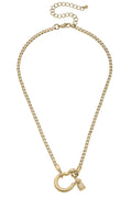 Canvas Style | Necklace | Hayden Box Chain Horsebit Necklace in Shiny Gold
