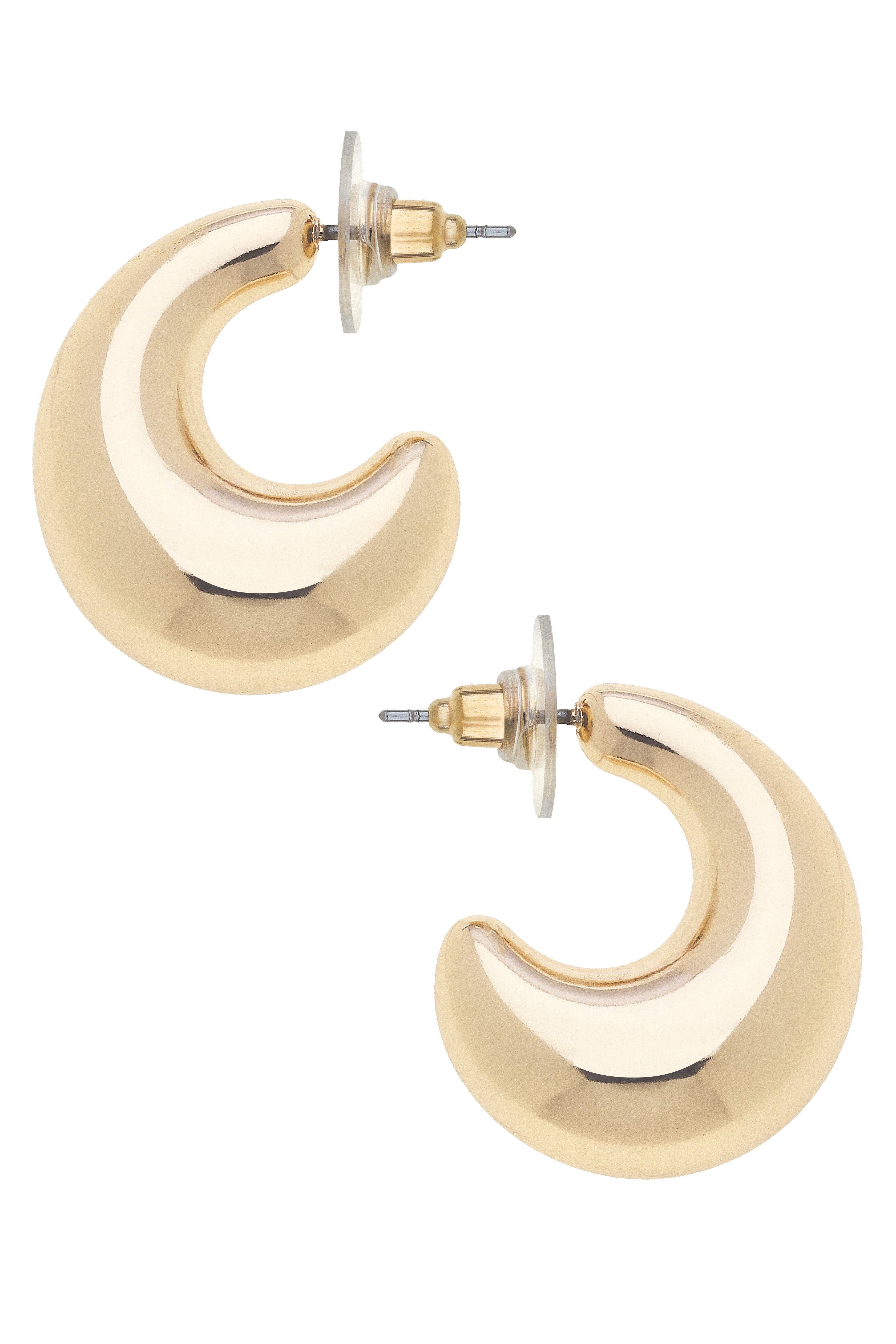 Canvas Style | Earrings | Erin Puff Hoops in Shiny Gold