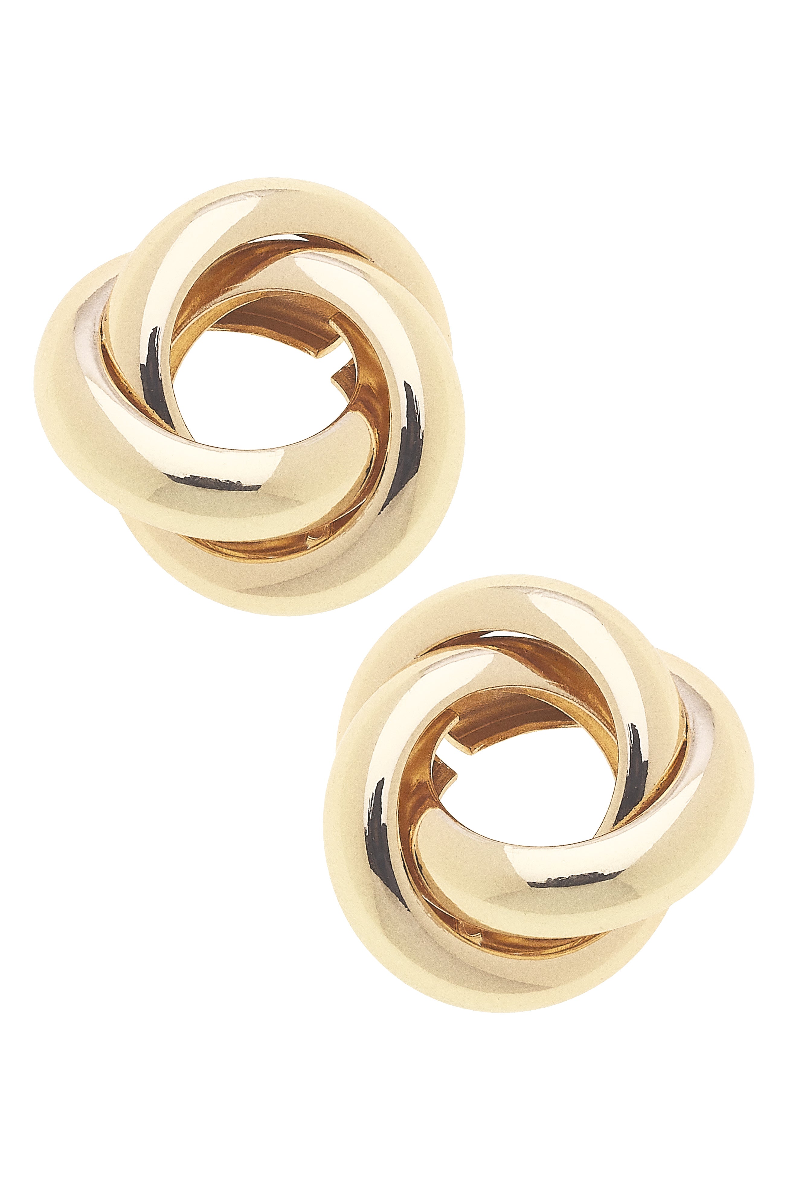 Canvas Style | Earrings | Diana Knot Studs in Shiny Gold