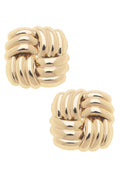 Canvas Style | Earrings | Desi Sculpted Cable Studs in Shiny Gold