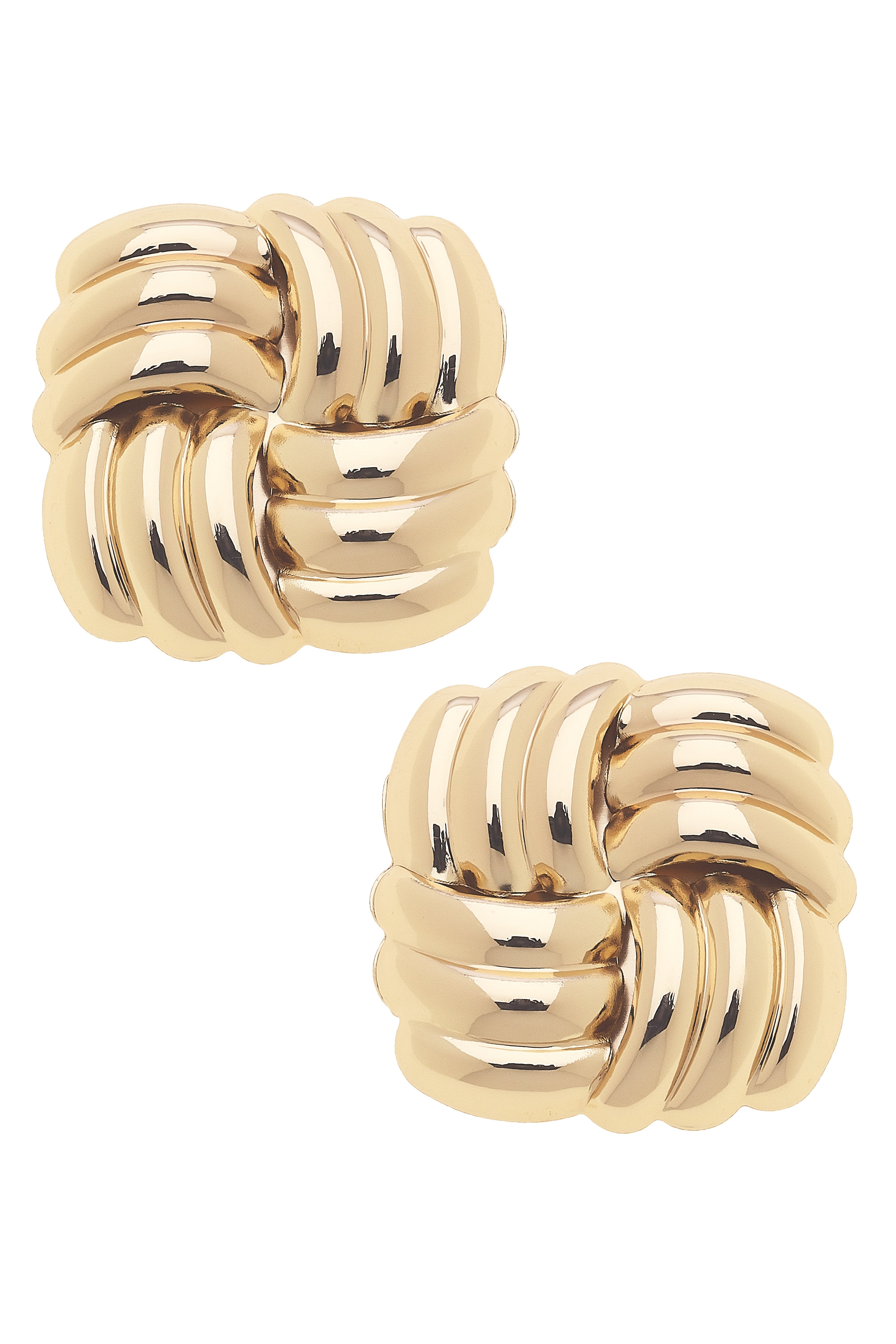Canvas Style | Earrings | Desi Sculpted Cable Studs in Shiny Gold