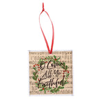 Dicksons Come All Ye Faithful Hymn Glass Ornament