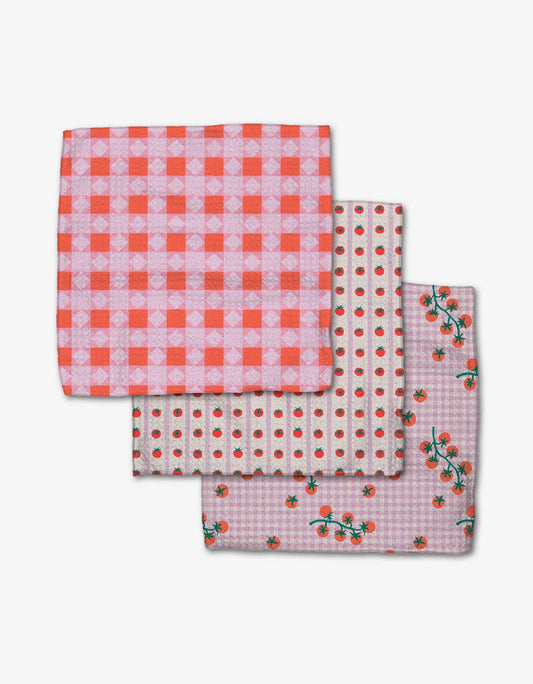 Geometry Quilt Tomato Harvest Dishcloth Set