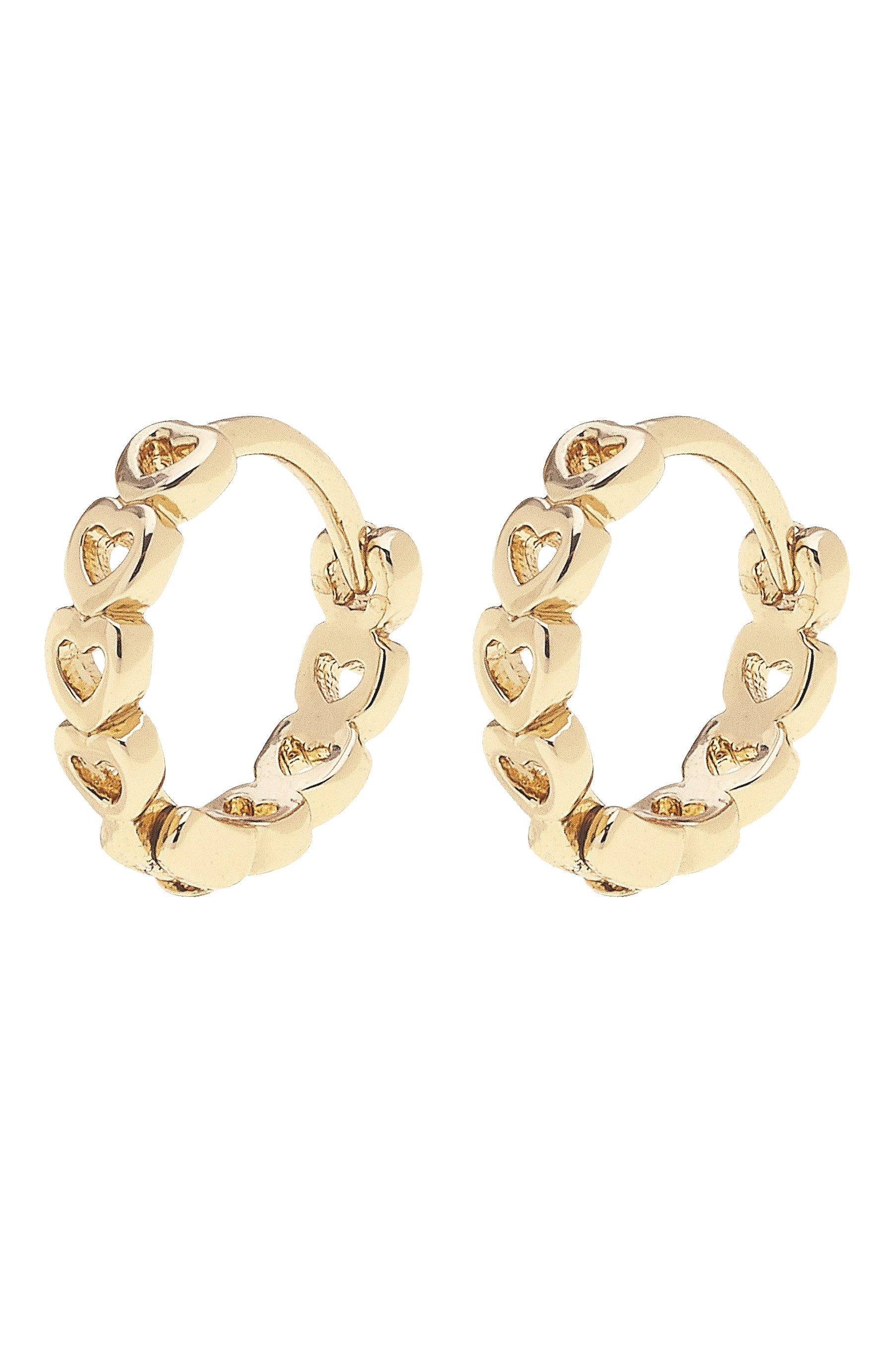 Canvas Style | Earrings | Blakely Linked Hearts Mini Huggie Hoops