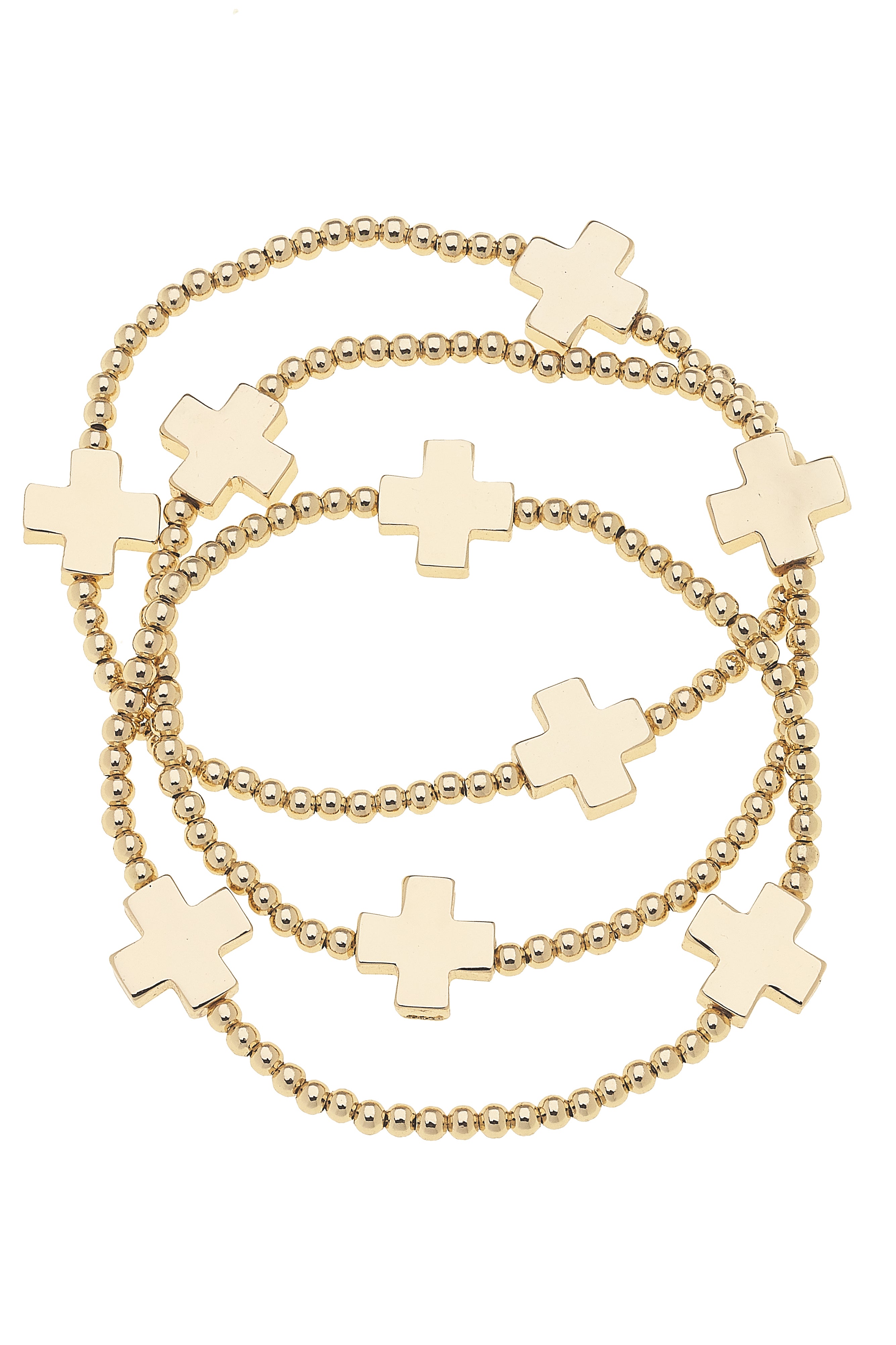 Canvas Style | Bracelet | Macy Square Cross Ball Bead Stretch, Set