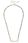 Canvas Style | Necklace | "Blessed" Rainbow Beaded