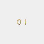 Dainty Gold Star Huggie Hoop Earrings in 925 Sterling Silver: Gold/Blue