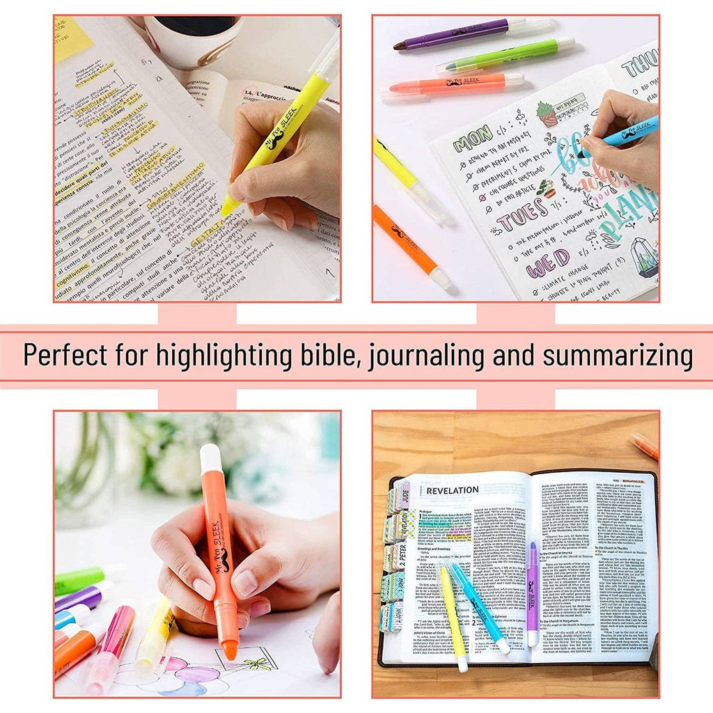 Mr. Pen | Bible Gel Highlighters No Bleed | 8 Pack Twist-Up