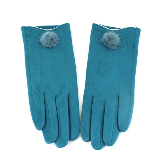 Pretty Persuasion Teal Pom Pom Glove