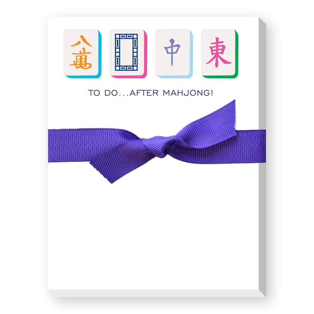 TO DO AFTER MAHJONG MINI NOTEPAD: TILES-PURPLE RIBBON