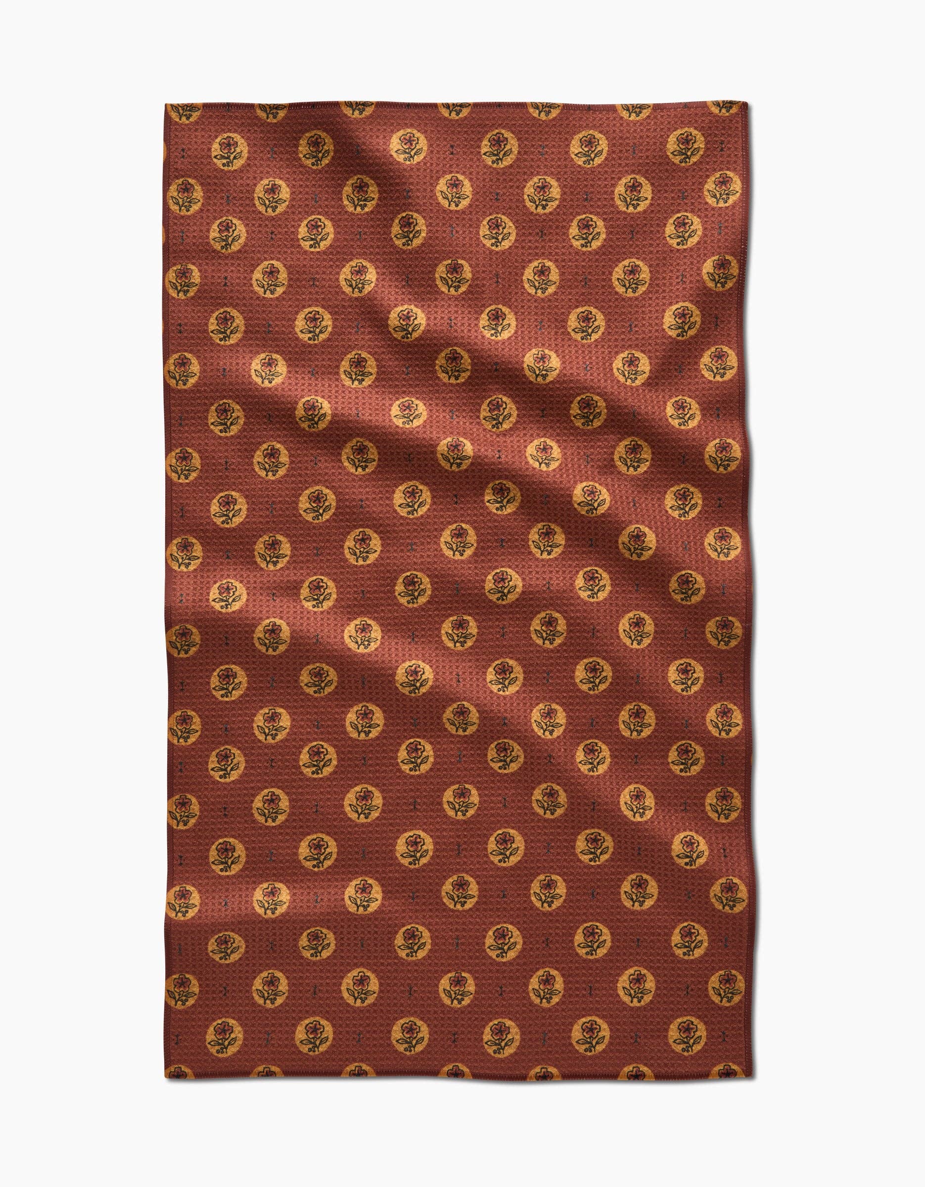 Geometry | Tea Towel | Artisanal Floral Orange