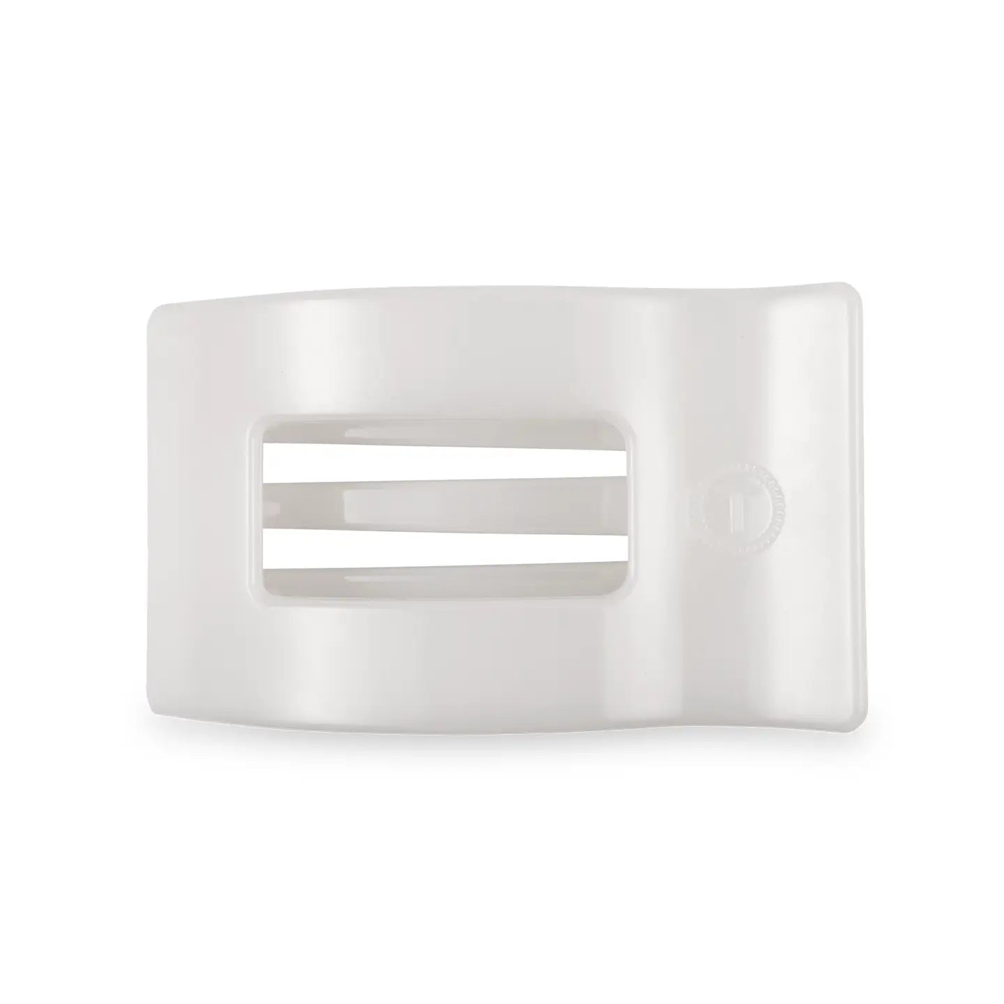 Teleties | Flat Rectangle Hair Clip | Coconut White | Medium
