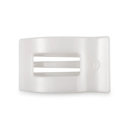 Teleties Flat Rectangle Hair Clip | Medium | Coconut White