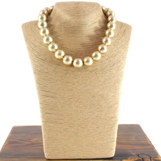 Pretty Persuasion Large Gold Bead Necklace