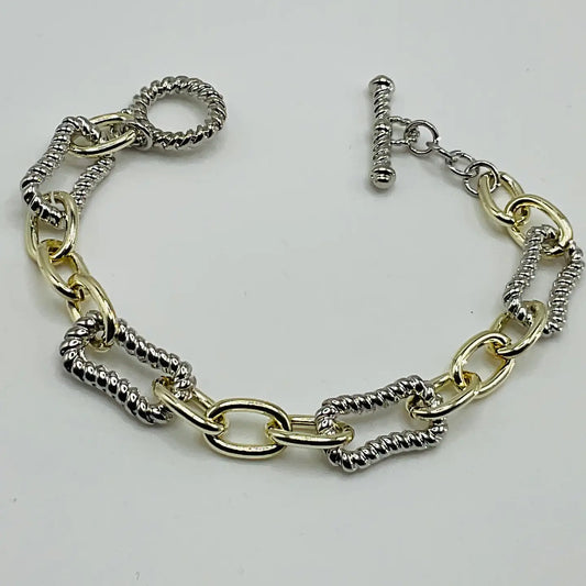 MBKJ Curved Link Statement Bracelet