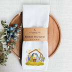So Thoughtful Gifts Tea Towel | Christmas Nativity Watercolor
