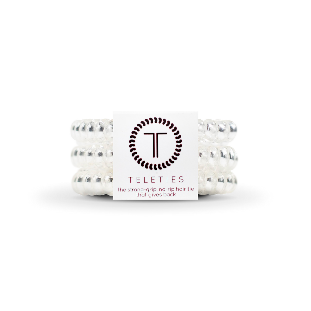 Teleties | Spiral Hair Coils | Small | Crystal Clear