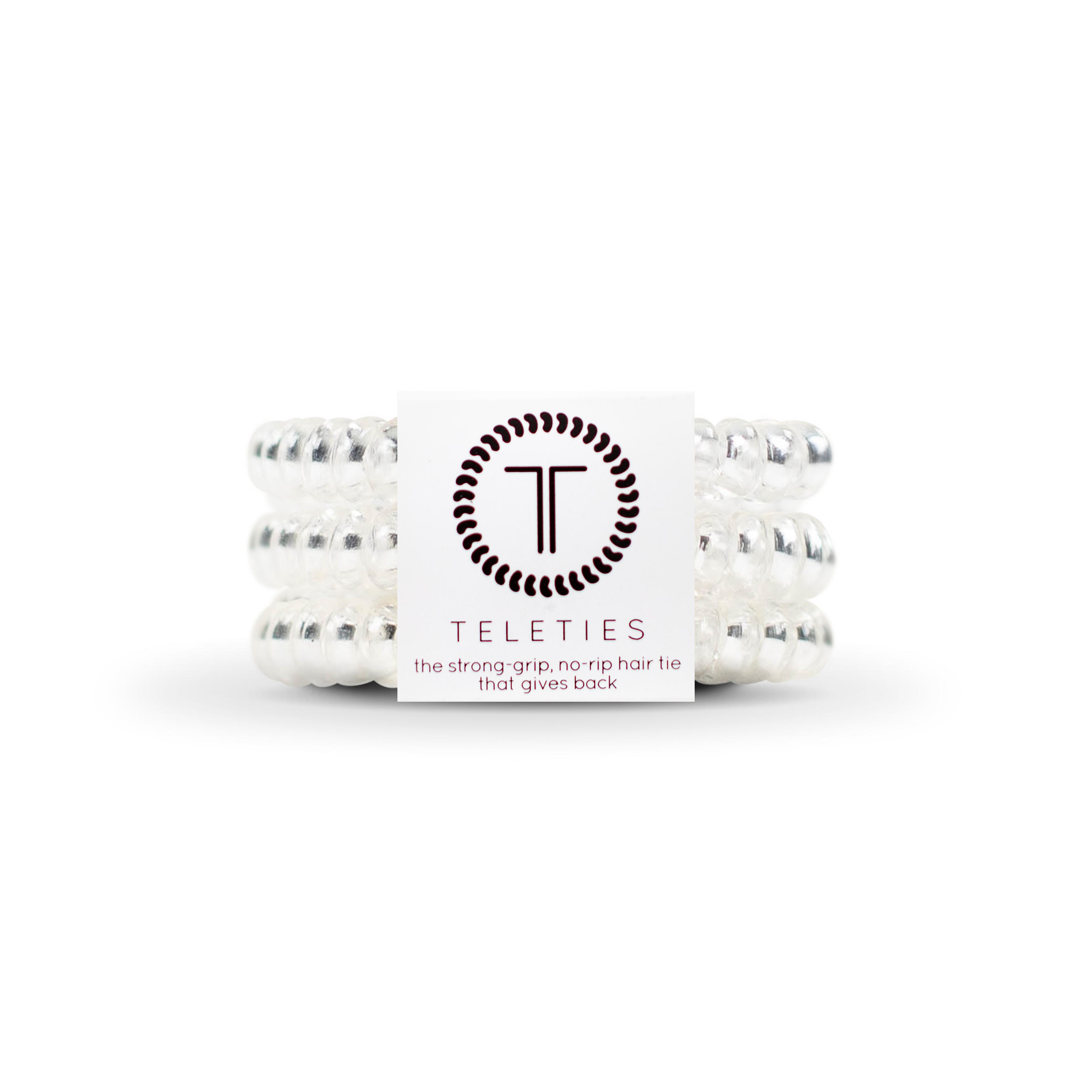 Teleties | Spiral Hair Coils | Small | Crystal Clear