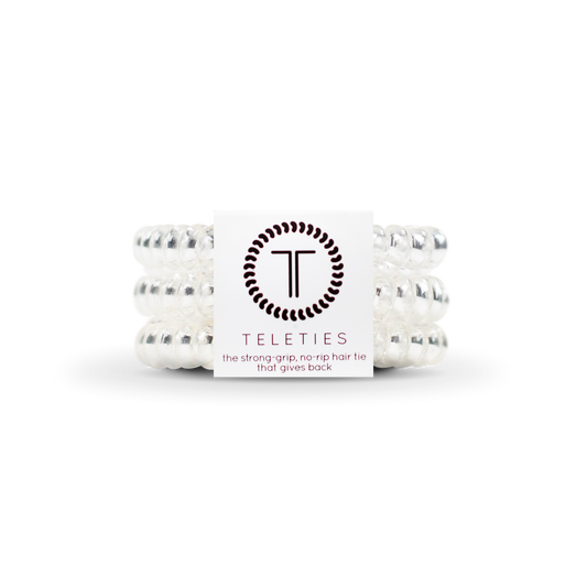 Teleties Spiral Hair Coils | Small | Crystal Clear Hair Ties