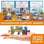 Quokka Magnetic Puzzles 3x36 Pcs Puzzles for Kids | Transport