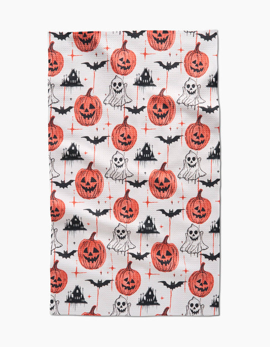 Geometry Halloween Is Here Tea Towel