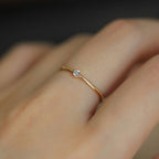 Minimalist Stacking Thin Band Ring in 925 Sterling Silver: Gold / 7 US