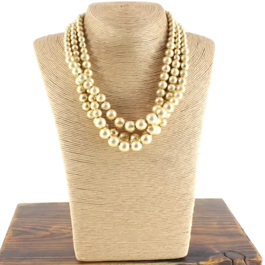 Pretty Persuasion Gold Layered Bead Necklace Set