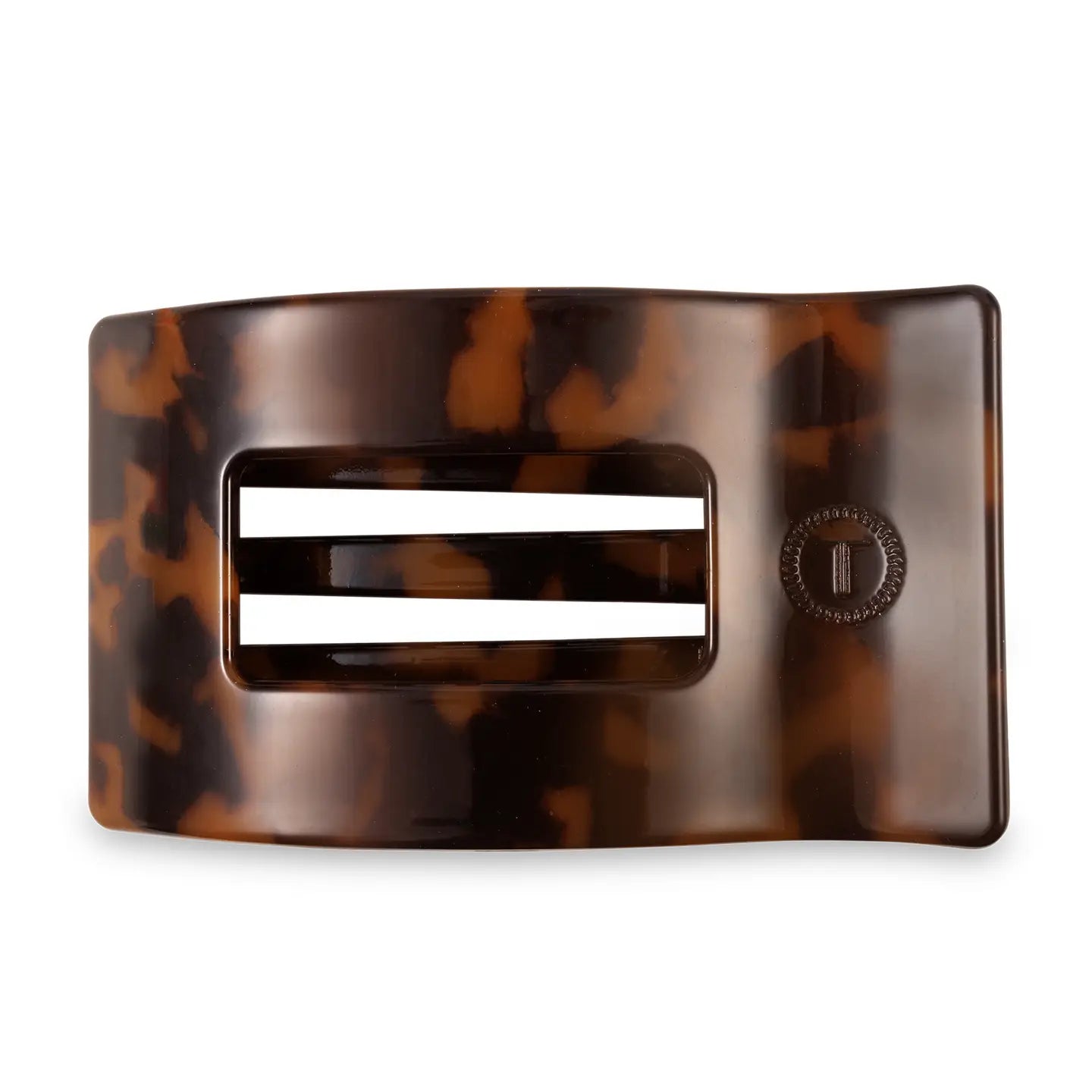 Teleties | Flat Rectangle Hair Clip | Tortoise | Large