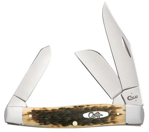 Case Knives Peach Seed Jig Amber Bone CS Large Stockman 00204