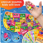 Quokka USA Map Puzzle with Question Cards | 150 pieces