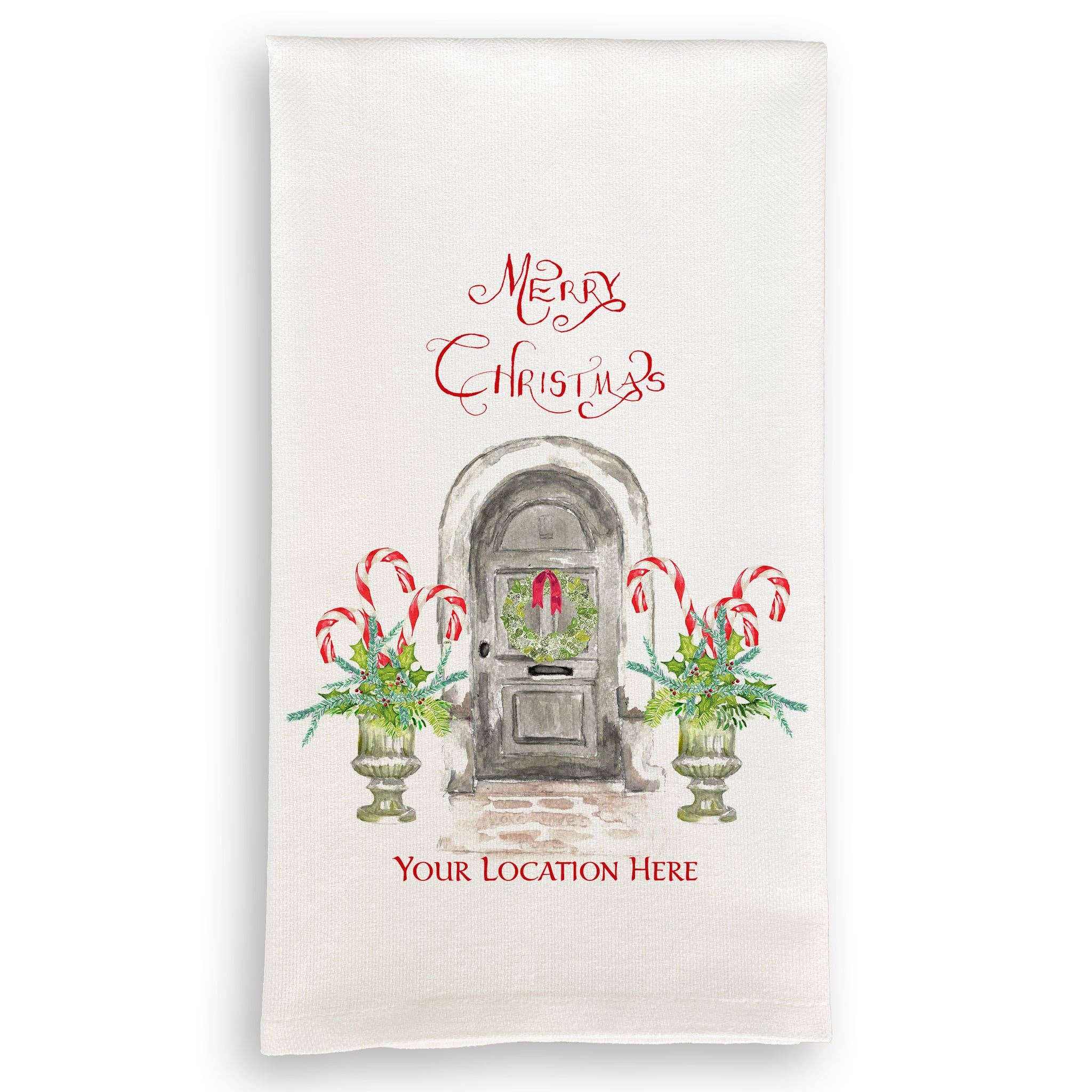 French Graffiti Merry Christmas Paducah Tea Towel