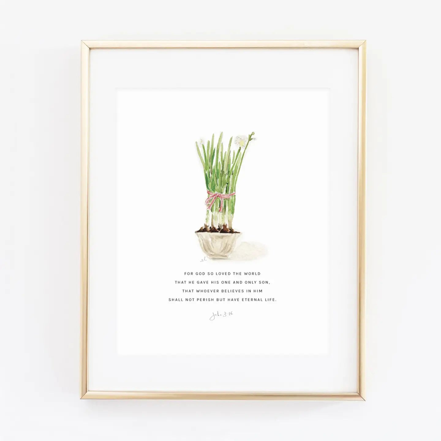 Emily Lex | Print | Paperwhites John 3:16 Scripture