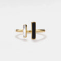 Mother Of Pearl Agate Statement Ring in 925 Sterling Silver: Gold
