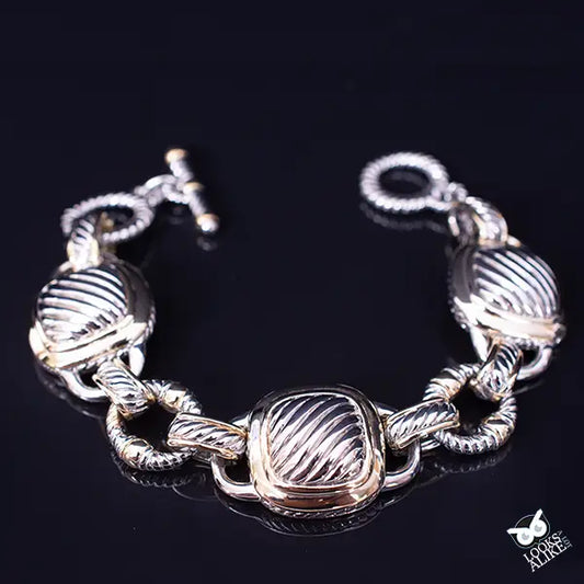 MBKJ Textured Toggle Link Bracelet