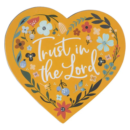 Christian Art Gifts Magnet Yellow Floral Trust in the Lord