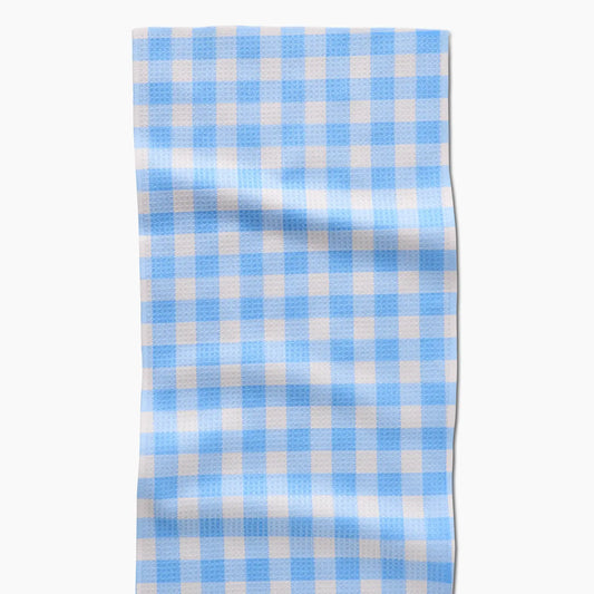 Geometry Angelic Sky Gingham Bar Towel