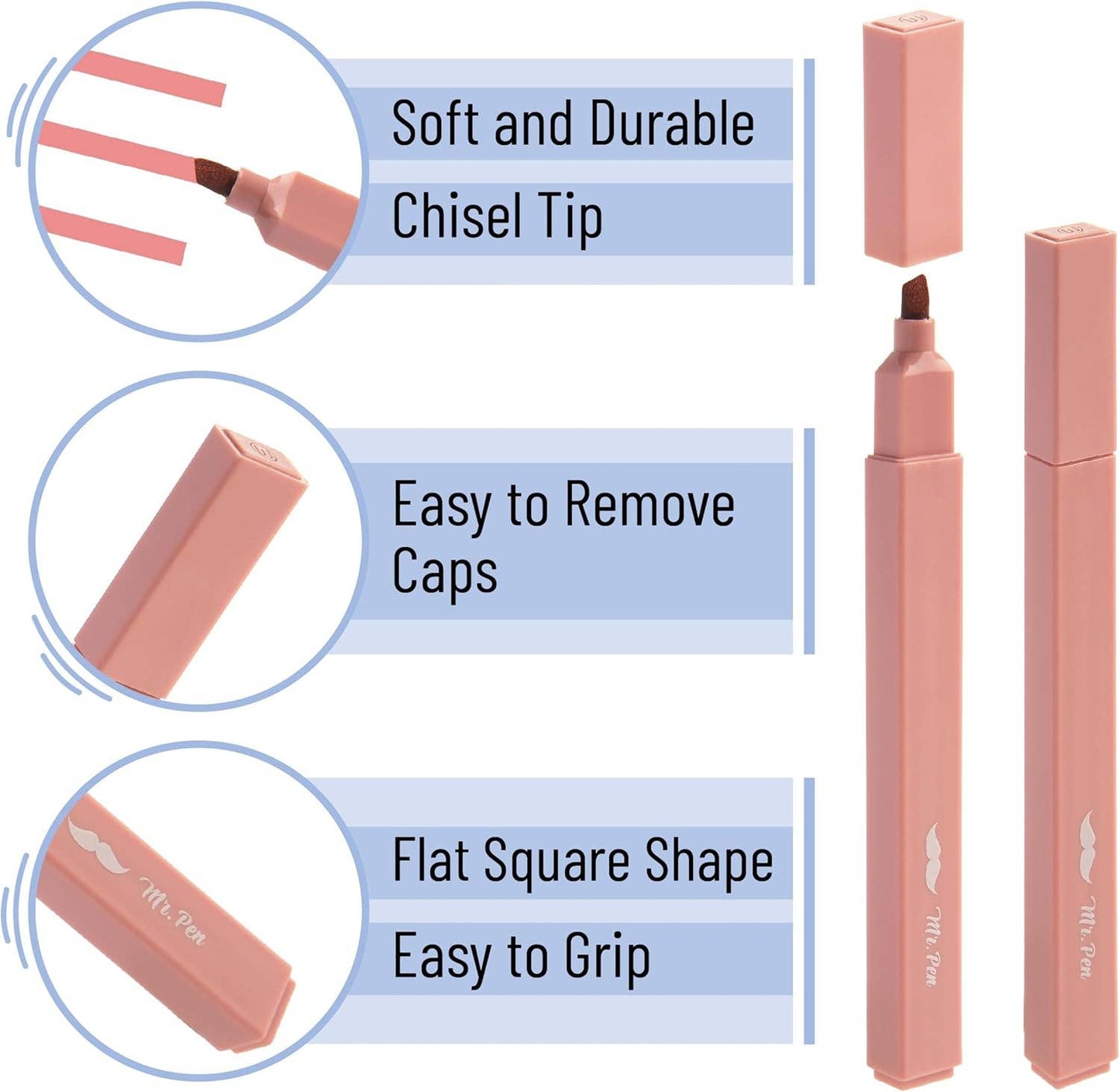Mr. Pen | Aesthetic Highlighters, No Bleed | 10 Pack