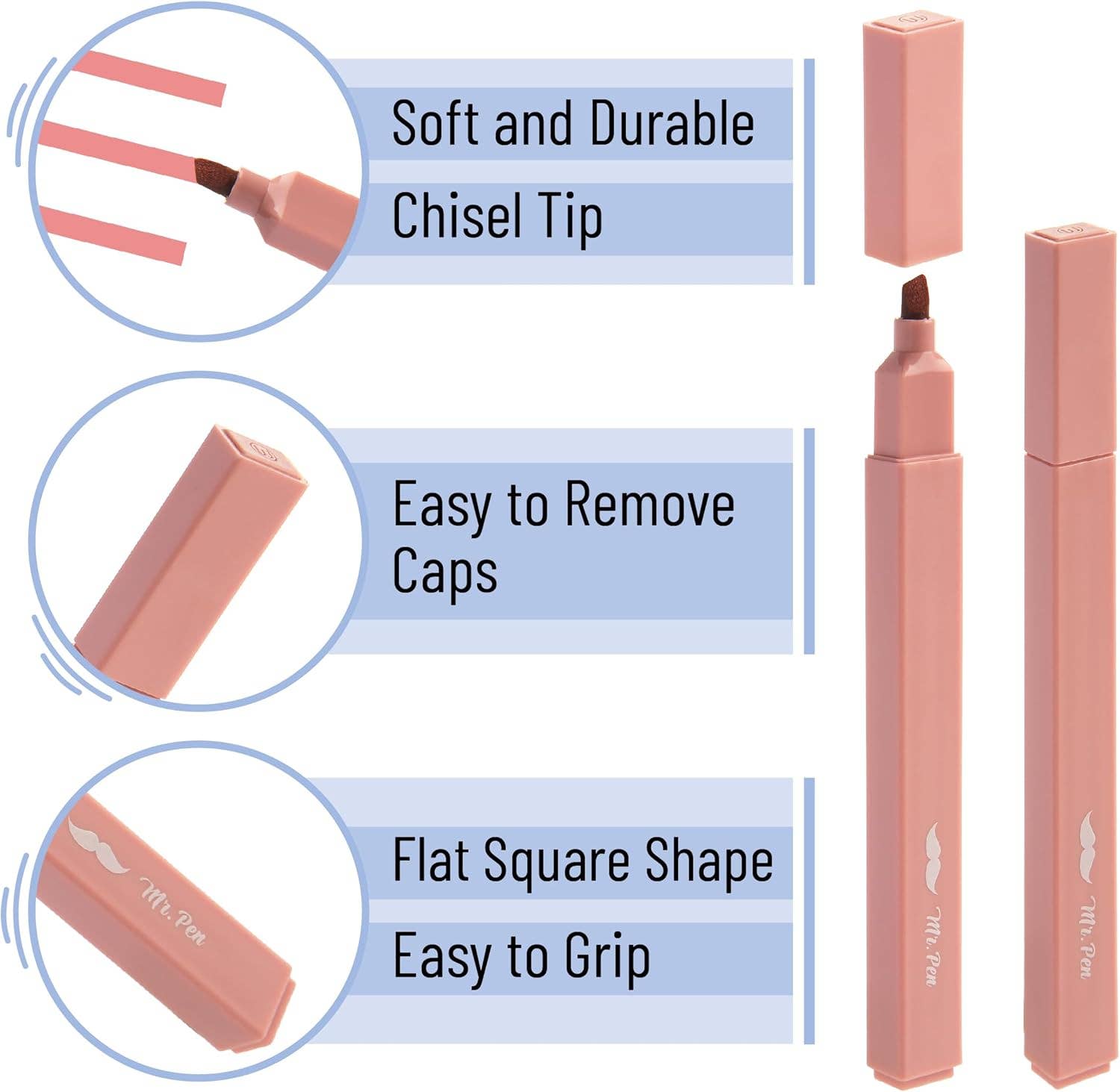 Mr. Pen | Aesthetic Highlighters, No Bleed | 10 Pack