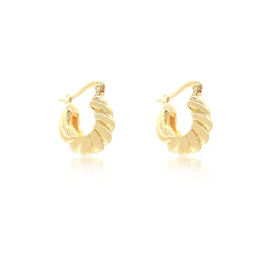 Savvy Bling Crescent Hoop Gold Filled Earring