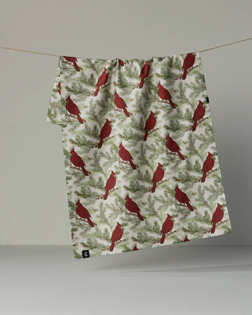 Geometry | Luxe Tea Towel | Winter Crimson