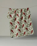 Geometry | Luxe Tea Towel | Winter Crimson