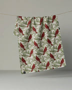 Geometry | Luxe Tea Towel | Winter Crimson