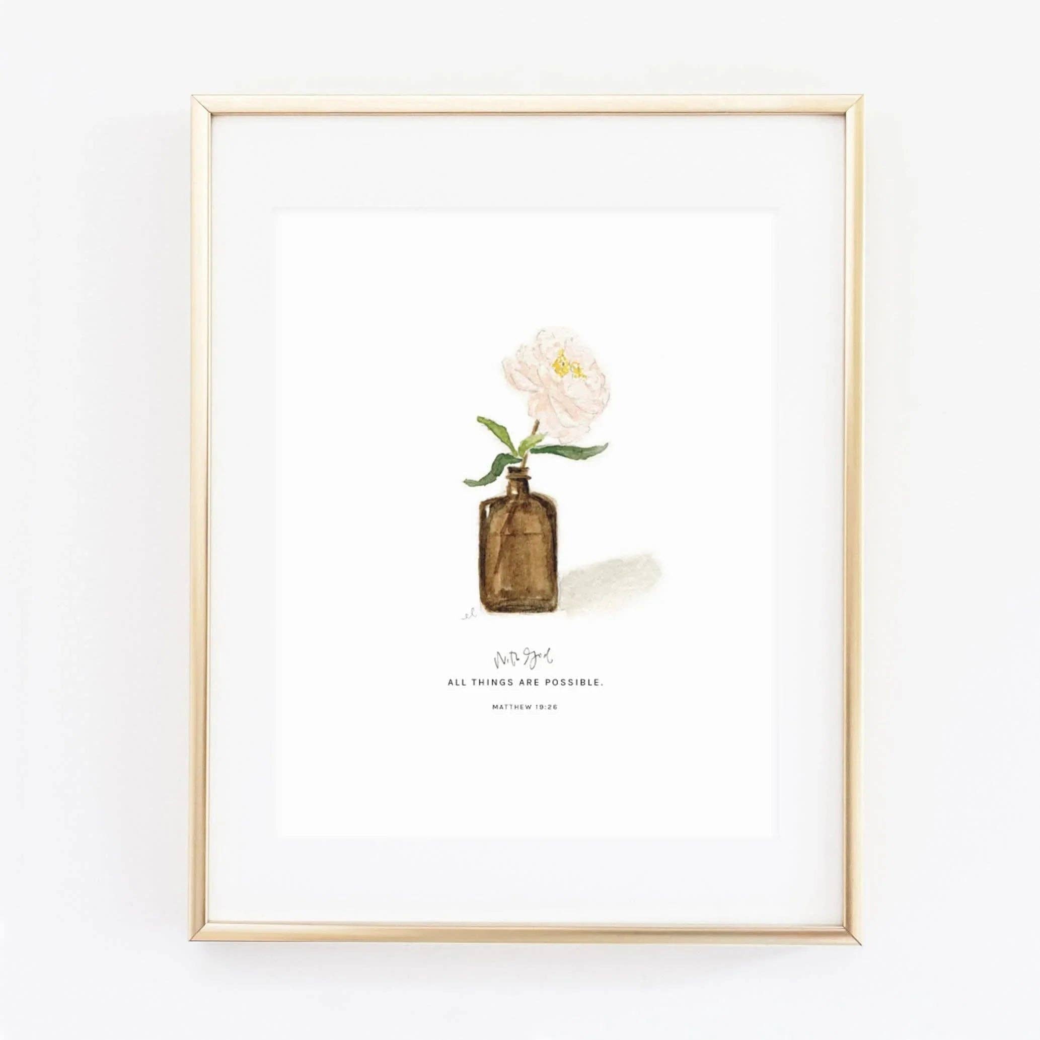 Emily Lex | Print | Peony Matthew 19:26