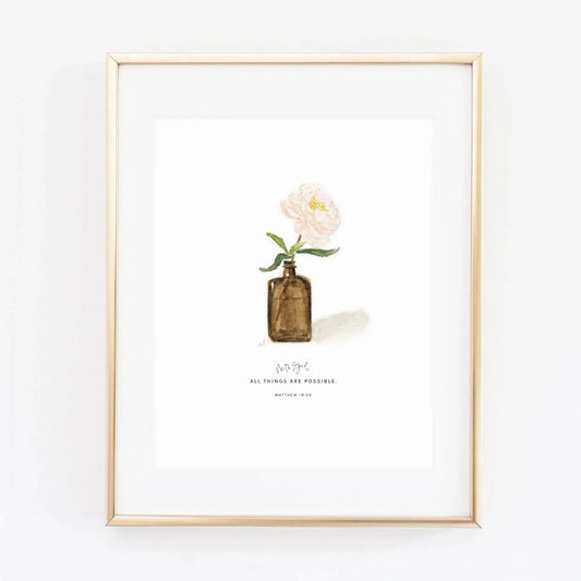 Emily Lex | Print | Peony Matthew 19:26