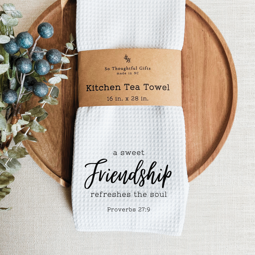 So Thoughtful Gifts Scripture Dish Towel | Friendship